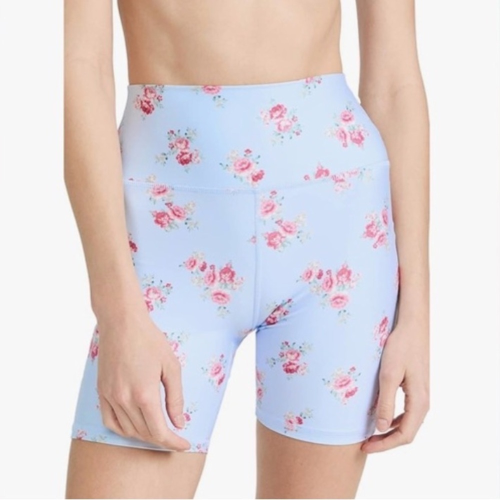 Spiritual Gangster sg intent Floral Bike Shorts Light Blue Pink 2716